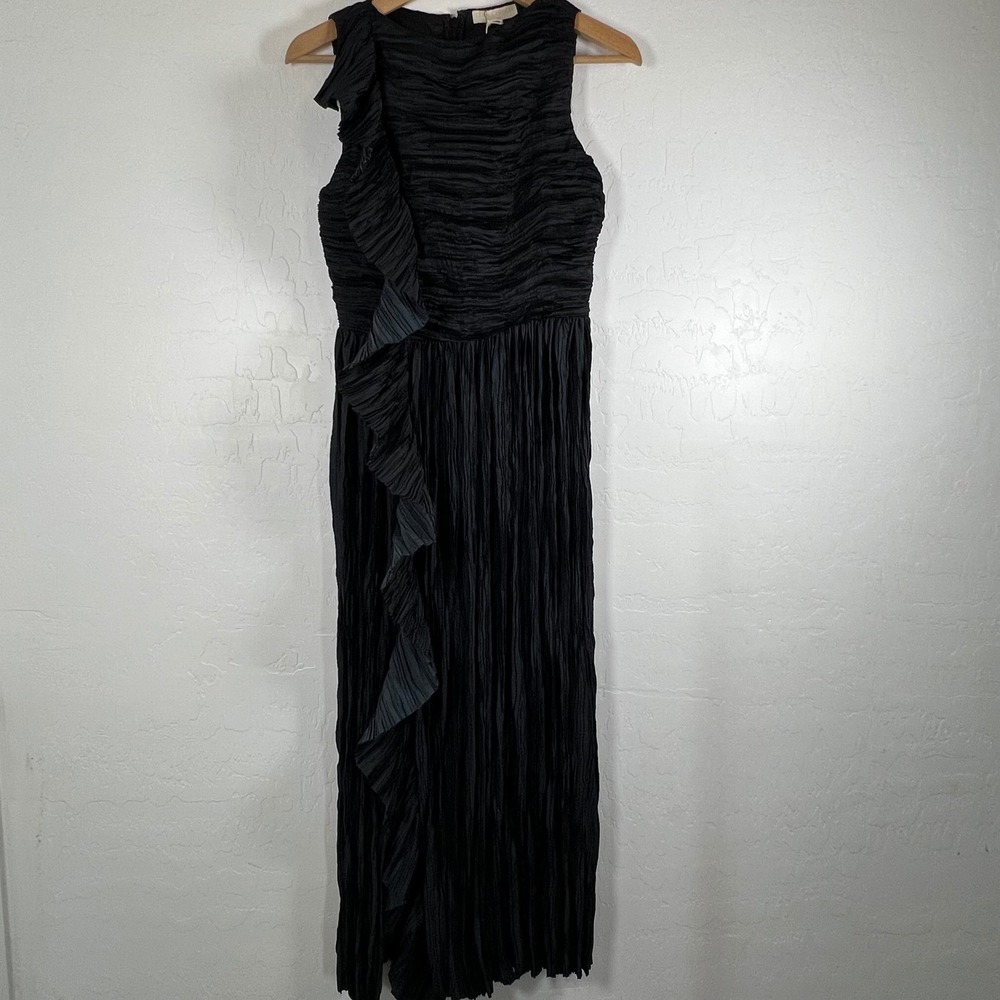 Ulla Johnson Circe Gown Noir Black Pleated Sleeveless Maxi Dress Size 2 - Picture 5 of 15